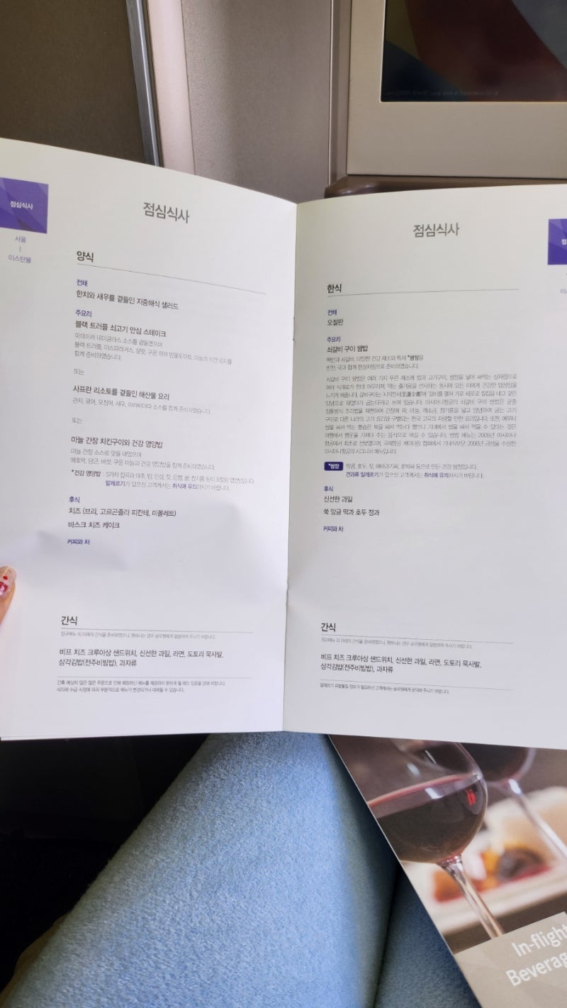 아시아나 비지니스 인천 - 이스탄불행 B777 어매니티 탑승기 및 첫번째 식사 후기 이미지 9